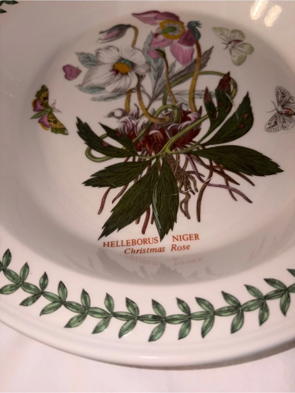 Like new Portmeirion Botanic Garden Pie Plate Christmas Rose